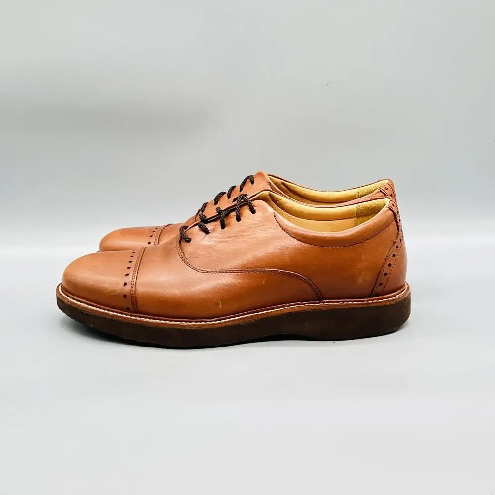 Samuel Hubbard Shoes Mens 7.5 Brown Leather Cap Toe Derby Oxford Dress Comfort